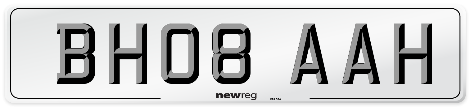 BH08 AAH Number Plate from New Reg